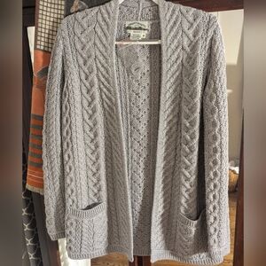 NWOT ARAN CRAFTS GRAY MERINO WOOL CARDIGAN